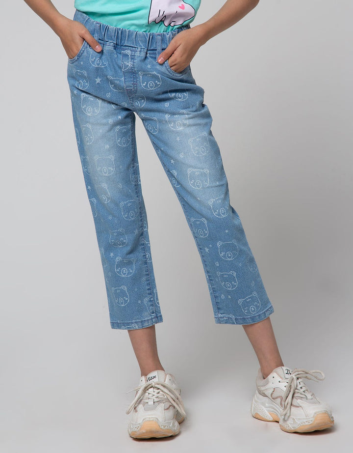Little M Full Print Girls Jeggings
