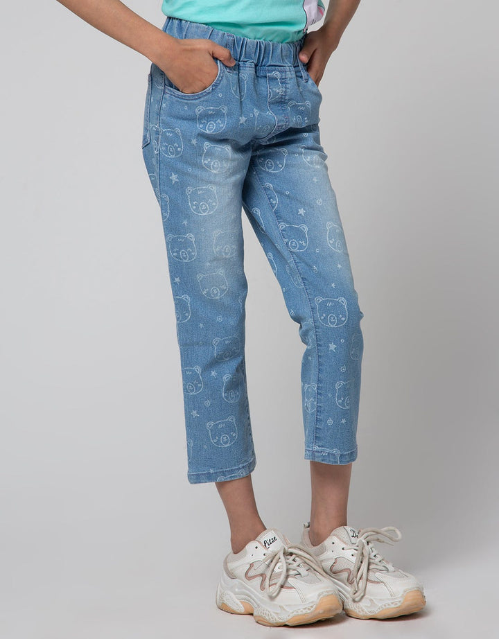 Little M Full Print Girls Jeggings