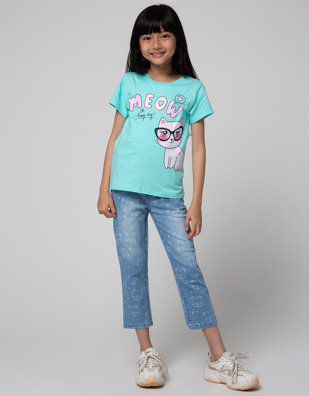 Little M Full Print Girls Jeggings