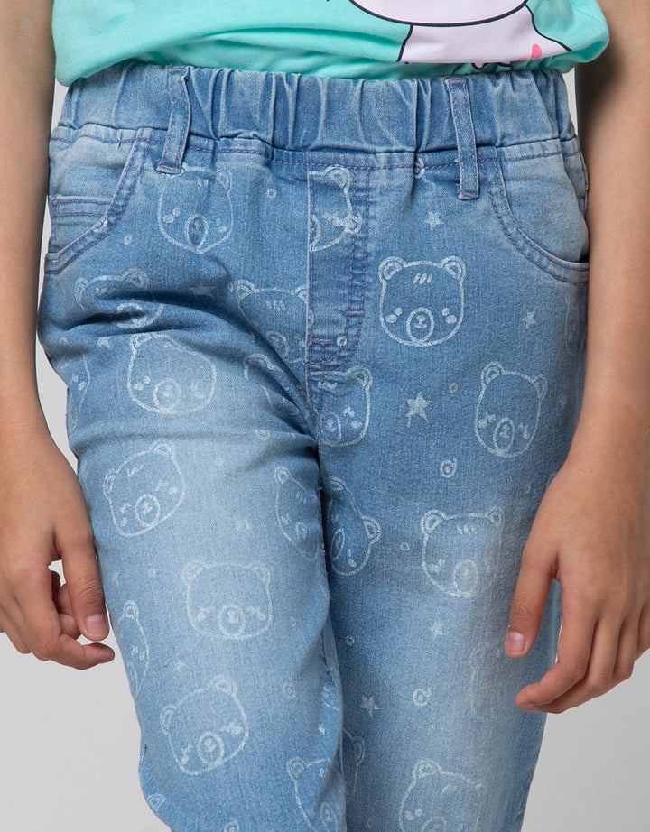 Little M Full Print Girls Jeggings