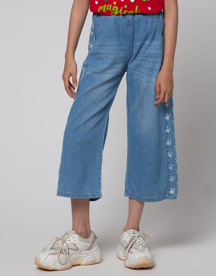 Little M Print Bunny Celana Denim Anak Perempuan