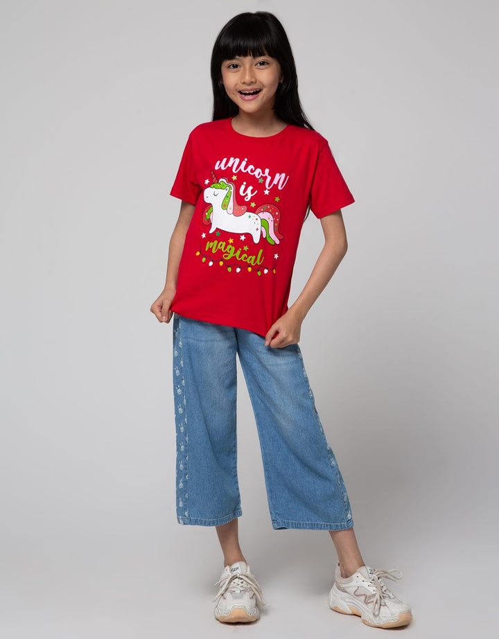 Little M Print Bunny Celana Denim Anak Perempuan