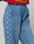 Little M Print Bunny Celana Denim Anak Perempuan