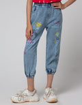 Little M Wash Print Celana Jogger Anak Perempuan