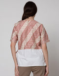 Connexion Short Sleeve Blouse Batik Fake Wrap Top