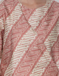 Connexion Short Sleeve Blouse Batik Fake Wrap Top