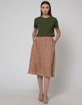 Connexion Midi Skirt Print Flower Poly Crepe