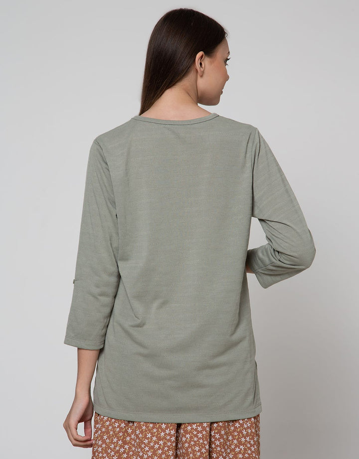 Connexion 7/8 T-Shirt Sabrina Kantong Textured