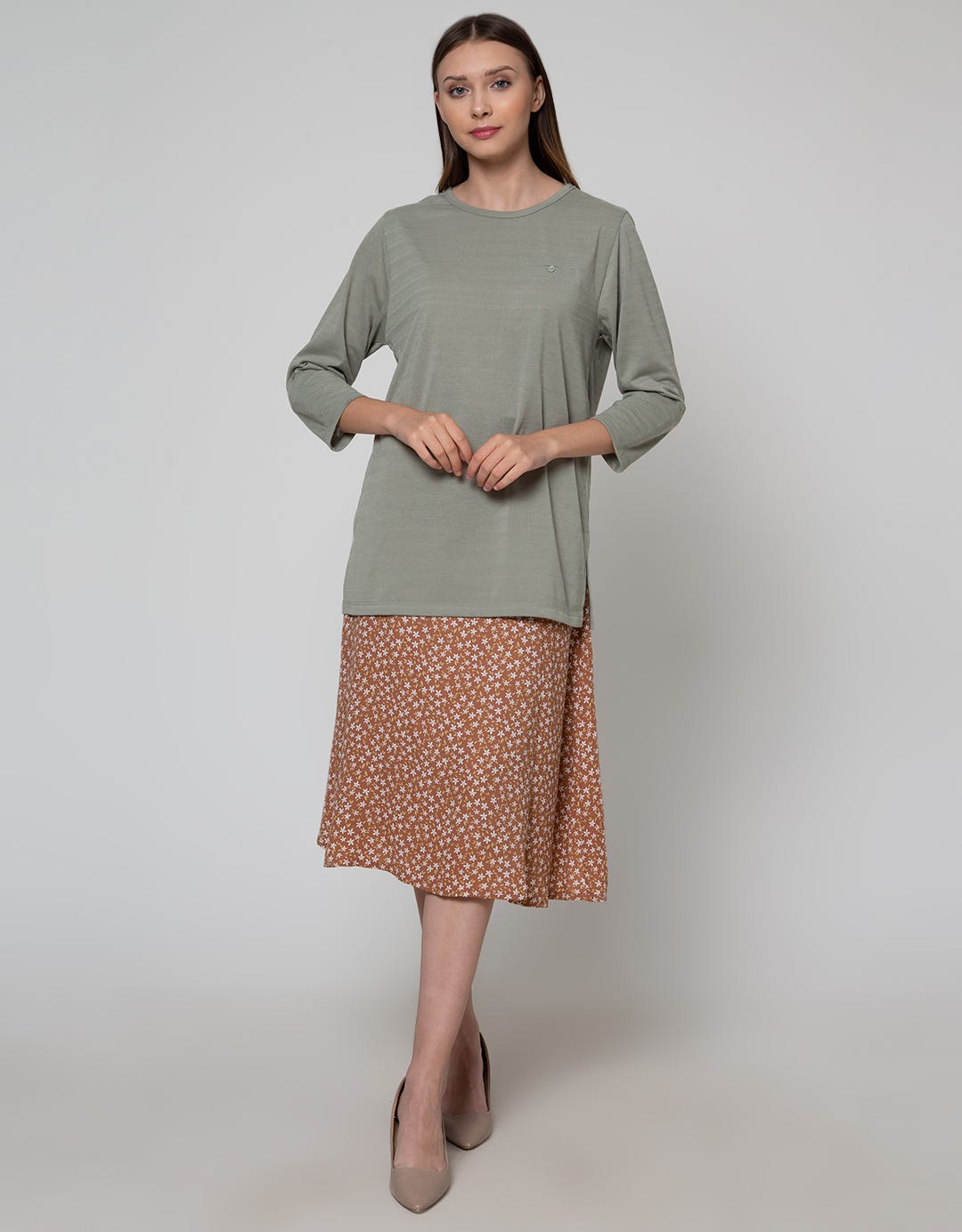 Connexion 7/8 T-Shirt Sabrina Kantong Textured