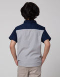 Little M Slid Stripe Kemeja Anak Laki-laki