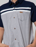 Little M Slid Stripe Kemeja Anak Laki-laki