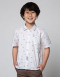 Little M Short Sleeve Kemeja Print Burger