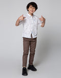 Little M Short Sleeve Kemeja Print Burger