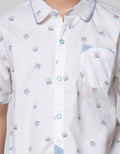 Little M Short Sleeve Kemeja Print Burger