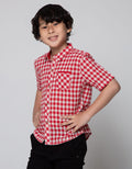 Little M Short Sleeve Shirt Kotak