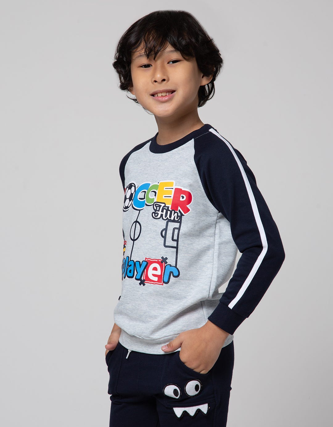 Little M Sweatshirt Raglan Soccer