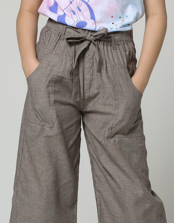 Aero Long Pants Kulot Pinggang Pita Kantong Tempel