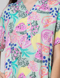 Nevada Short Sleeve Midi Dress Tropical Fruits