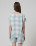 Nevada Short Sleeve Pyjama Shorts Pastel Checkered