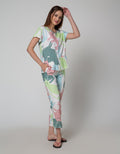 Nevada Short Sleeve Pyjama Pants Colourful Cat