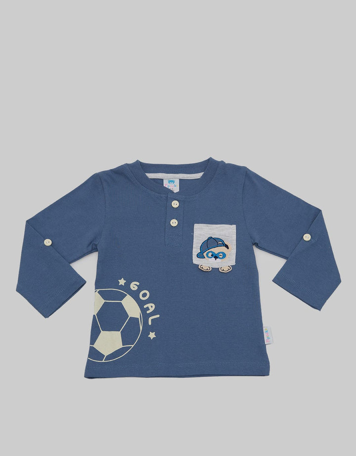 Pipiniko Long Sleeve T-Shirt Henley Bear Bola