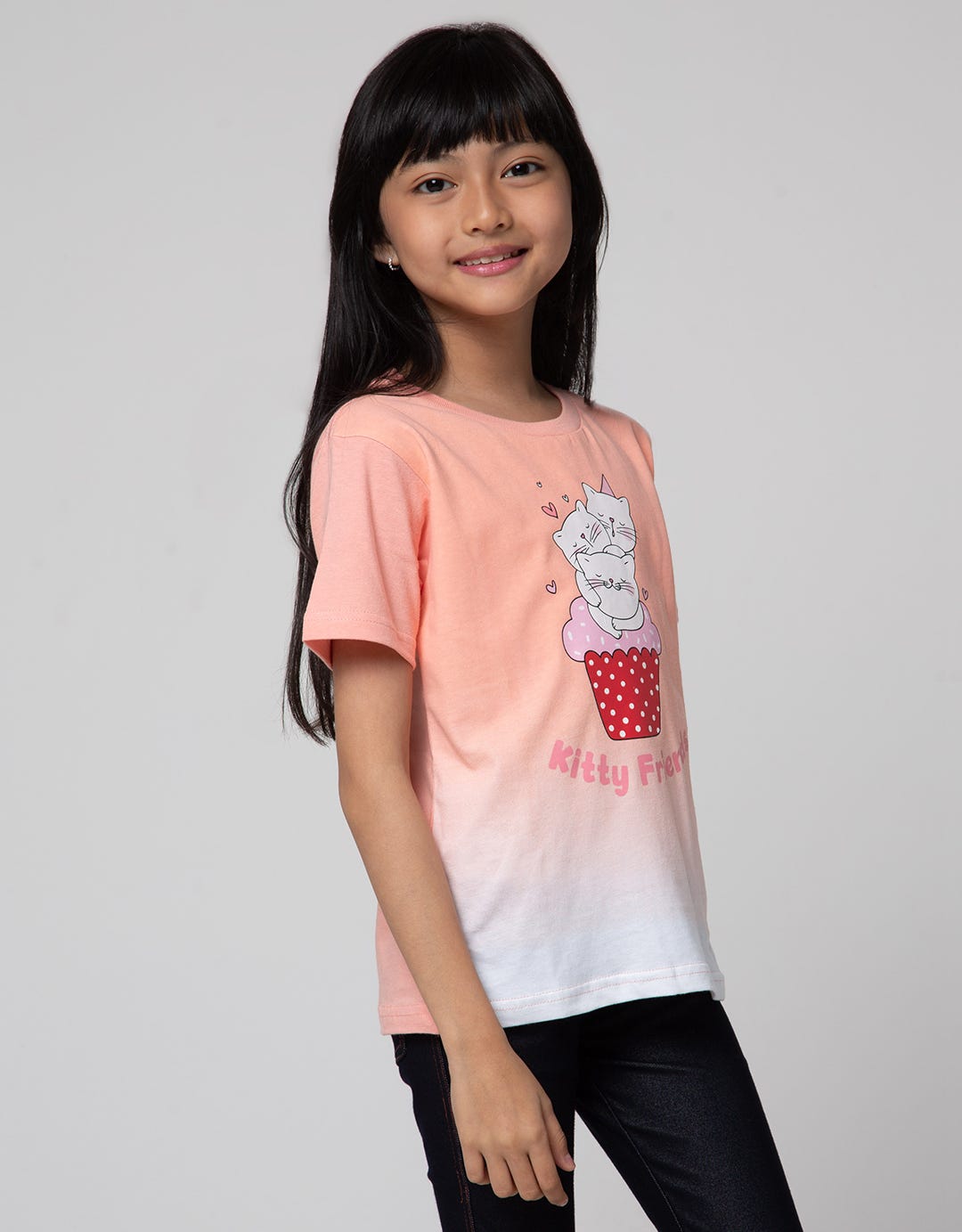 Little M Short Sleeve T-Shirt Ombrey Kitty Friends