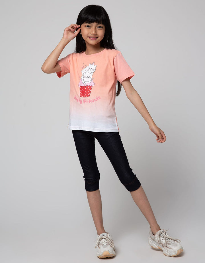 Little M Short Sleeve T-Shirt Ombrey Kitty Friends