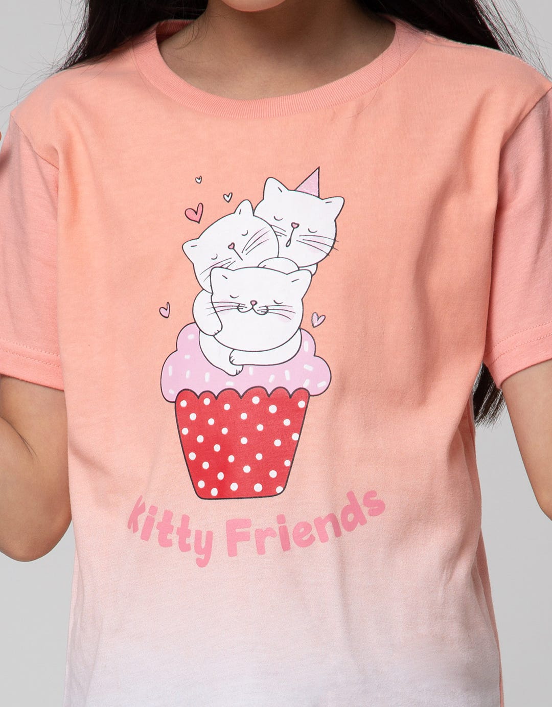 Little M Short Sleeve T-Shirt Ombrey Kitty Friends