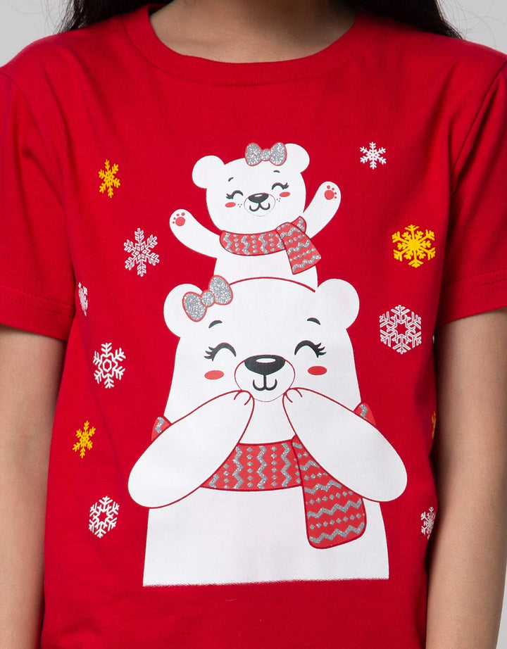 Little M Short Sleeve T-Shirt Splash Bear Tumpuk