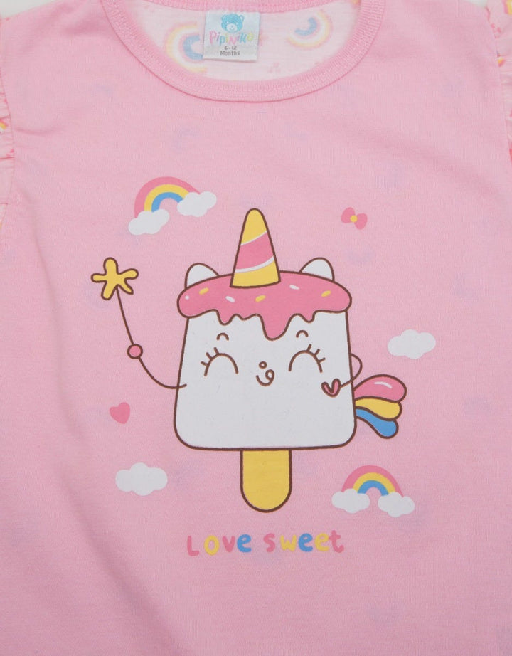 Pipiniko Rainbow Ice Cream Short Romper