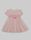 Pipiniko Short Sleeve Midi Dress Smock Print Flower