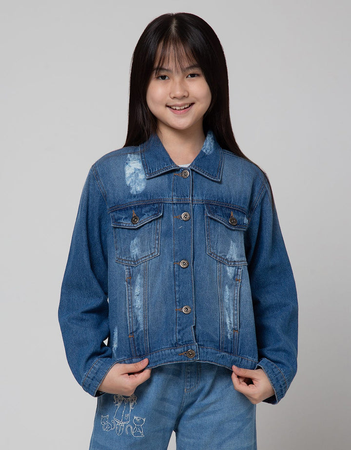 Nevada Denim Jacket With Slide Slit