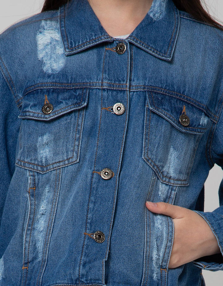Nevada Denim Jacket With Slide Slit