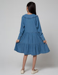 Nevada Long Sleeve Midi Dress Denim Skirt Geber