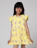 Little M Short Sleeve Midi Dress Daily Unicorn Full Print