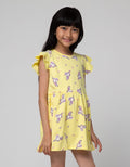 Little M Short Sleeve Midi Dress Daily Unicorn Full Print