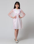 Sweet Miss Long Sleeve Midi Dress Tile Warna Salur Bunga Pingang
