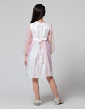 Sweet Miss Long Sleeve Midi Dress Tile Warna Salur Bunga Pingang