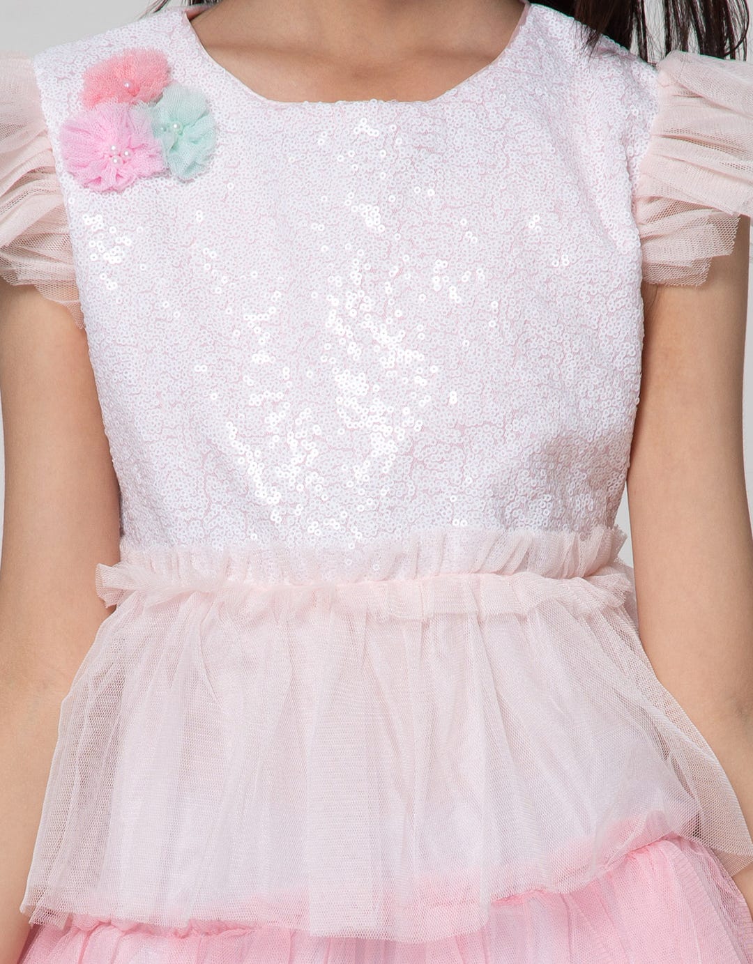 Kidz Too Midi Dress Chest Sequin Tile Stacking