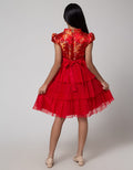 Sweet Miss Short Sleeve Midi Dress Cny Cheongsam Brokat Body Rok Tile