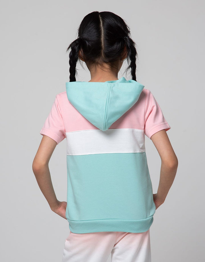 Little M Short Sleeve T-Shirt Hoody Kantong Kanguru Unicorn