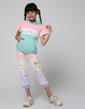Little M Short Sleeve T-Shirt Hoody Kantong Kanguru Unicorn