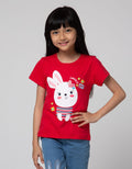 Little M Bunny Print Kaos Anak Perempuan