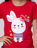 Little M Bunny Print Kaos Anak Perempuan