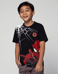 Marvel T-Shirt Print Spiderman Half Body Net Shoulders