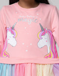 Little M Long Sleeve Midi Dress Tile Fantasy Land Unicorn