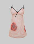 Cynthia Dress Sifon Motif Flower Small Short Stand