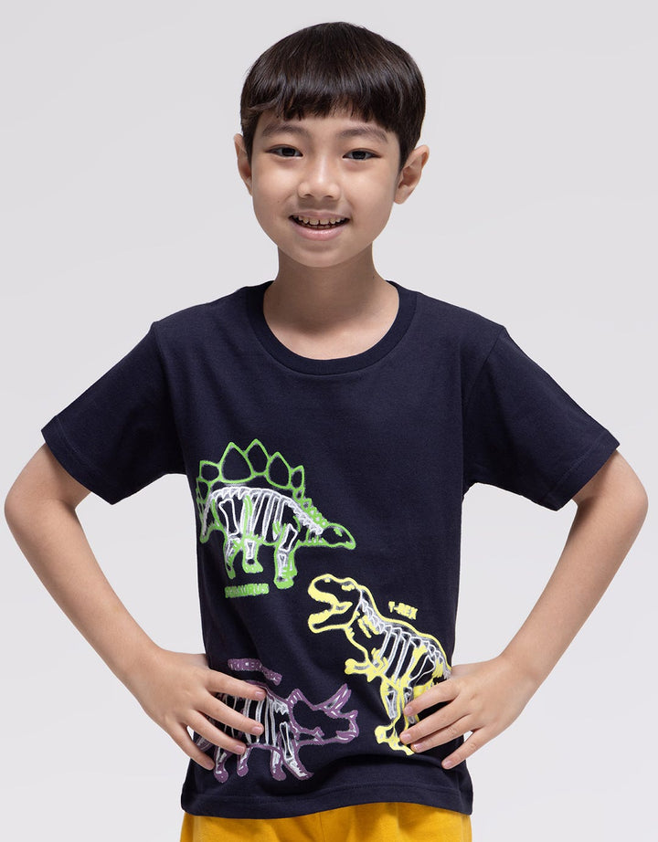 Little M Dino Glow Print Boys T-Shirt