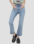 Dust Cropped Flare Celana Jeans Wanita