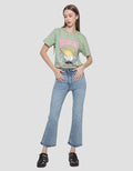 Dust Cropped Flare Celana Jeans Wanita